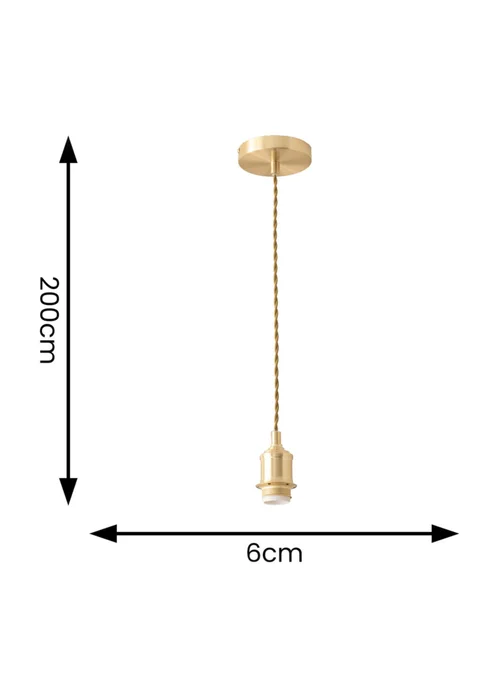 ValueLights Shaw Brushed Gold Adjustable Pendant Ceiling Light - One Size Image 4