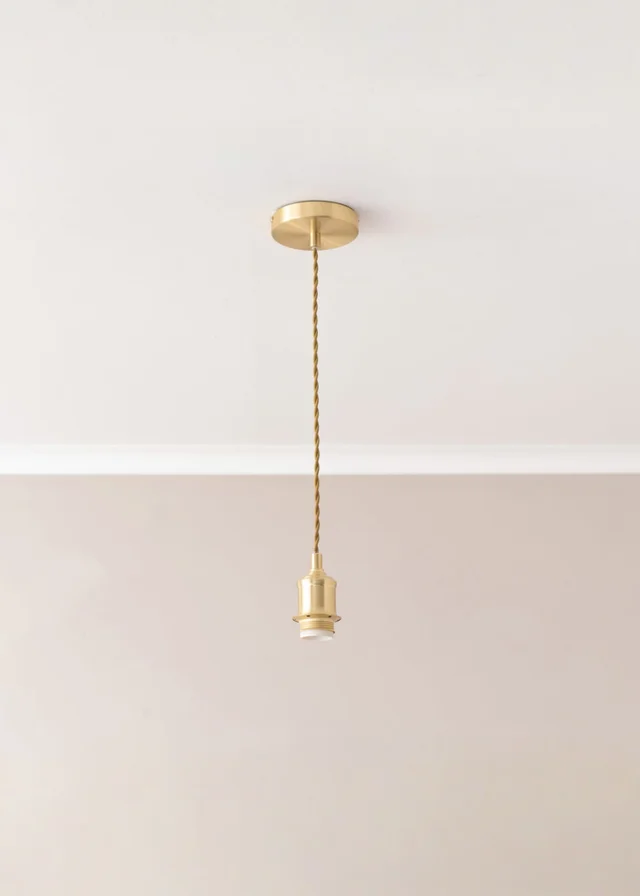 ValueLights Shaw Brushed Gold Adjustable Pendant Ceiling Light