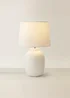 ValueLights Harrison White Ribbed Medium Table Lamp - One Size Image 3