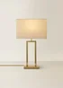 ValueLights Gloria Gold Double Stem Table Lamp with Rectangular Lampshade - One Size Image 3