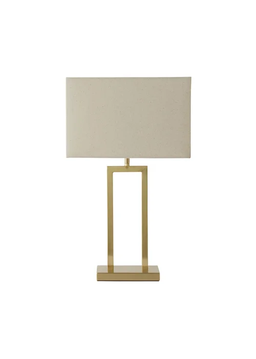 ValueLights Gloria Gold Double Stem Table Lamp with Rectangular Lampshade - One Size Image 4