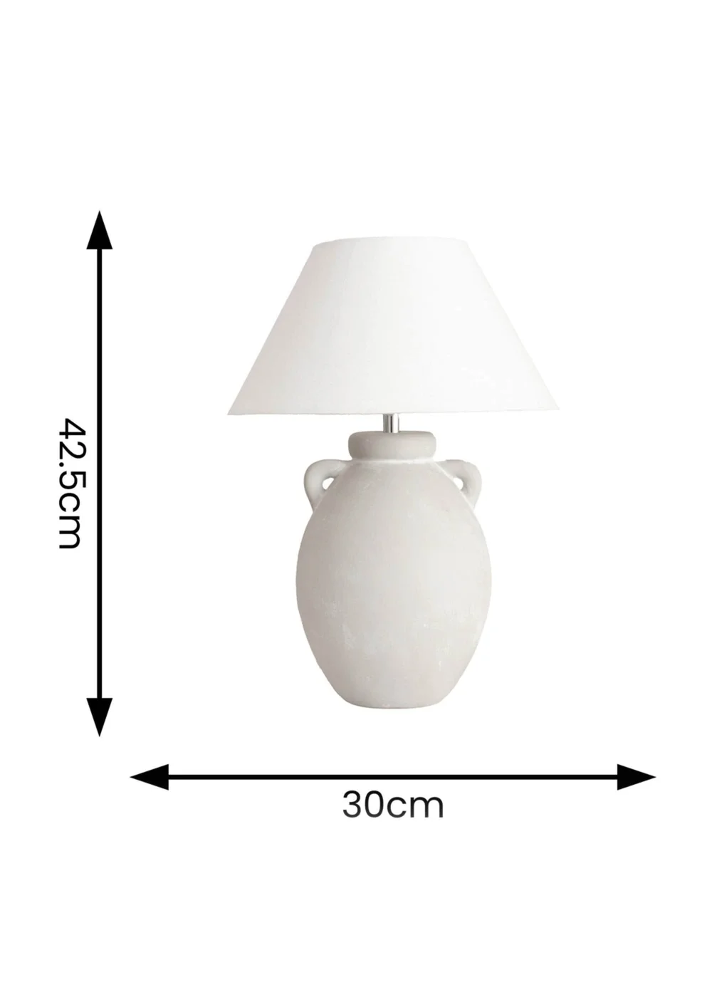 ValueLights Daphne Stoneware Ceramic Vase Table Lamp Tapered Lampshade - One Size Image 4