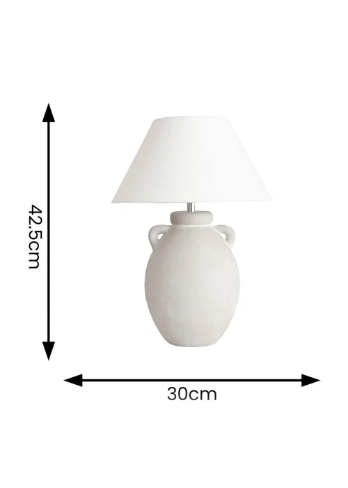 ValueLights Daphne Stoneware Ceramic Vase Table Lamp Tapered Lampshade - One Size Image 4