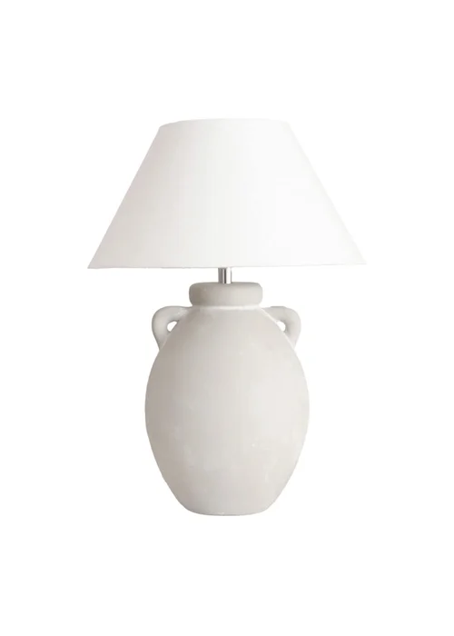 ValueLights Daphne Stoneware Ceramic Vase Table Lamp Tapered Lampshade - One Size Image 3