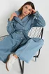 Long Tall Sally Light Blue Denim Trench Coat - Size 12 Image 2