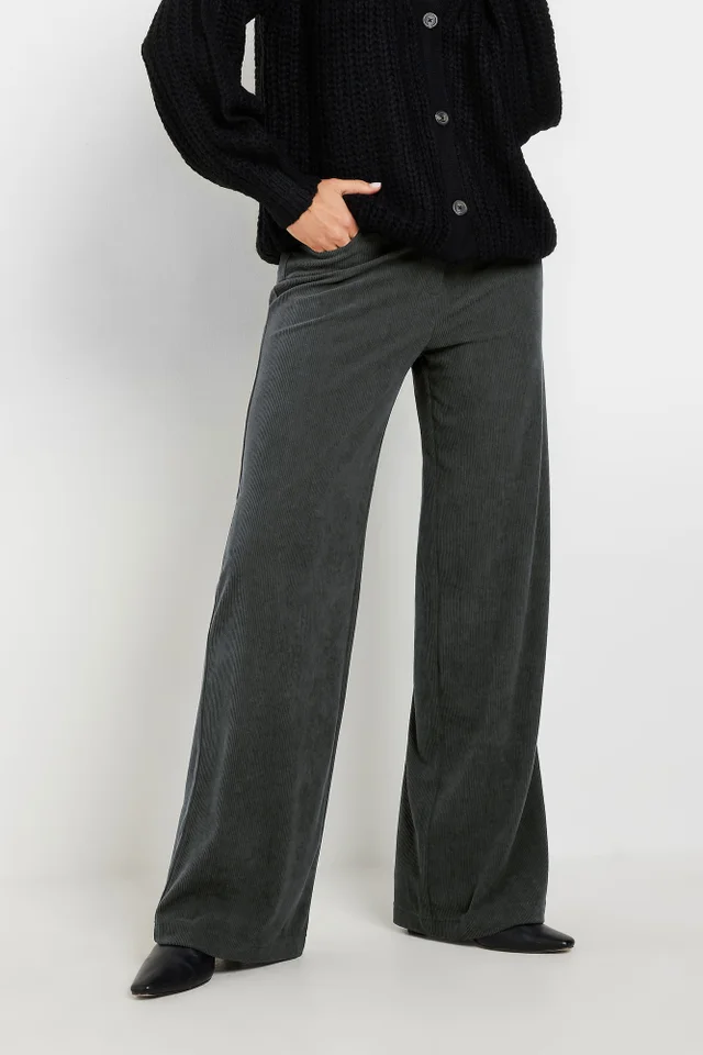 Long Tall Sally Premium Charcoal Grey Cord Wide Leg Jeans