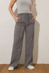 Long Tall Sally Grey Tie Waistband Wide Leg Trousers - Size 16, Leg 36 Image 2