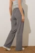Long Tall Sally Grey Tie Waistband Wide Leg Trousers - Size 16, Leg 36 Image 3