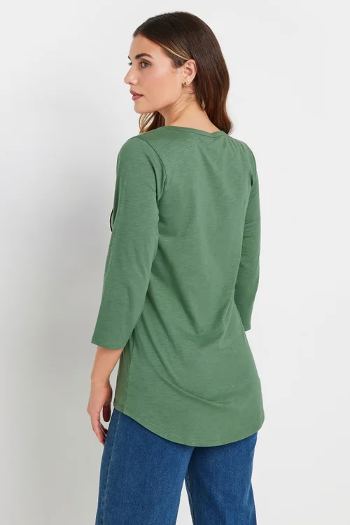 Long Tall Sally Khaki Green Henley Top - Size 18 Image 4