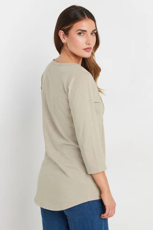 Long Tall Sally Natural Brown Henley Top - Size 16 Image 3