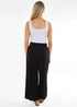 Gini London Black Paperbag Waist Wide Leg Trousers - 12 Image 2