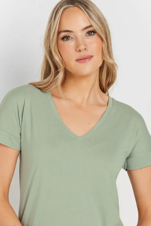 Long Tall Sally Premium Sage Green V-Neck Modal T-Shirt - Size 14 Image 4