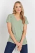 Long Tall Sally Premium Sage Green V-Neck Modal T-Shirt - Size 14 Image 1