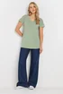 Long Tall Sally Premium Sage Green V-Neck Modal T-Shirt - Size 14 Image 2