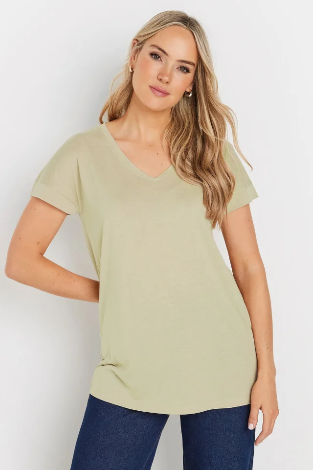 Long Tall Sally Premium Stone Brown V-Neck Modal T-Shirt