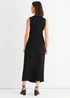 Gini London Black Waist Ruched Metal Trim Sleeveless Midi Dress - 8 Image 2