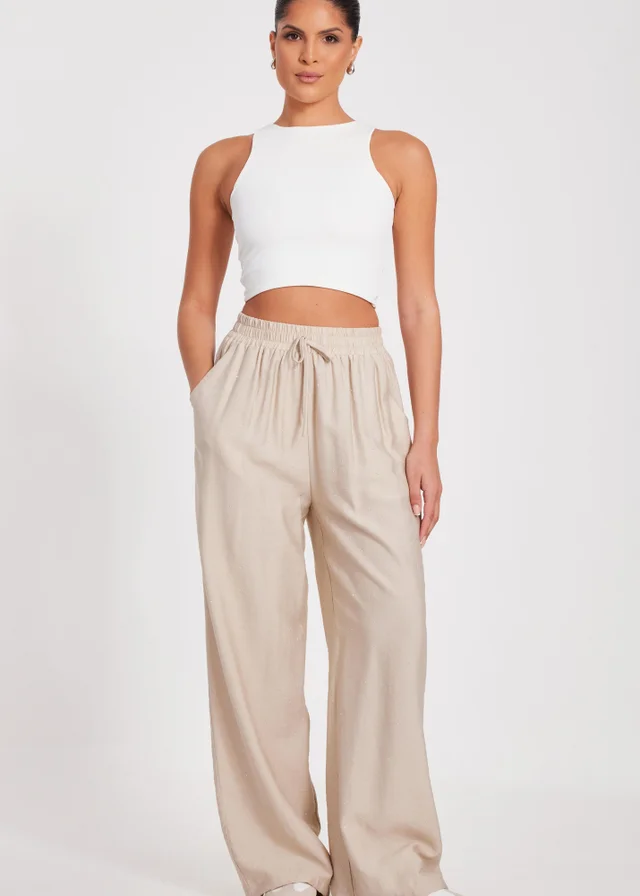 Quiz Stone Diamante Palazzo Trousers