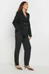 Long Tall Sally Black Pleated Barrel Leg Trousers - Size 14, Leg 36 Image 2