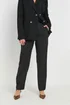 Long Tall Sally Black Pleated Barrel Leg Trousers - Size 14, Leg 36 Image 4