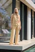 Long Tall Sally Natural Brown Knitted Wide Leg Trouser - Size 14 Image 1