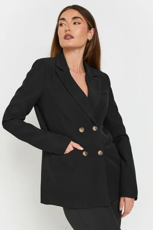 Long Tall Sally Black Double Breasted Blazer Jacket - 10 Image 2