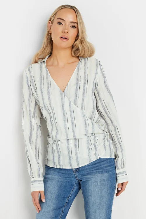 LTS Tall Light Blue Woven Wrap Shirt - Size 12 Image 2