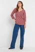 Long Tall Sally 2 Pack Green & Blush Pink Henley Tops - Size 12 Image 5