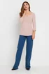 Long Tall Sally 2 Pack Light Pink & Blue Henley Tops - Size 8 Image 4