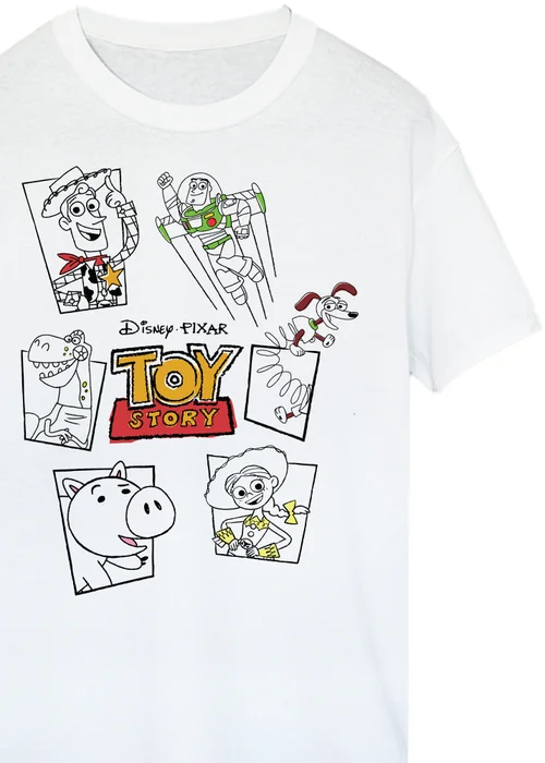 Spiral Galaxy Disney Toy Story Sketch White Graphic T-Shirt - 4XL Image 2