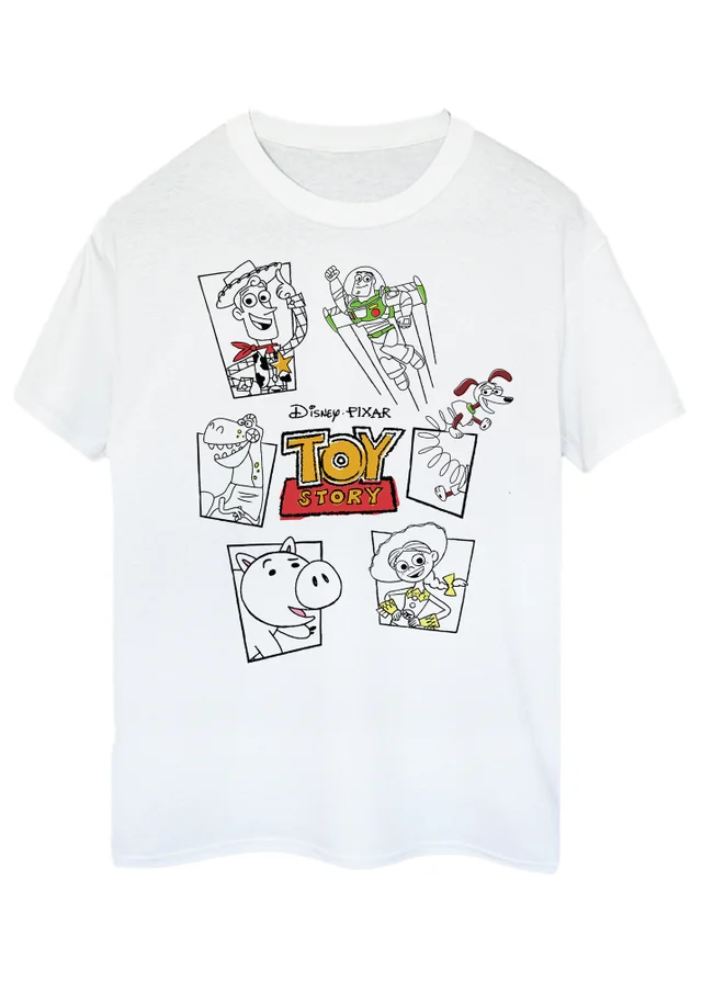 Spiral Galaxy Disney Toy Story Sketch White Graphic T-Shirt