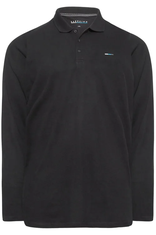 BadRhino Black Long Sleeve Core Polo Shirt - Extra Large Image 3