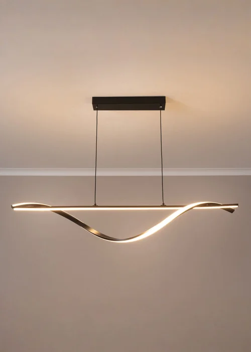 ValueLights Infinity Matte Black Twist Drop Bar Integrated LED Ceiling Light - One Size Image 2
