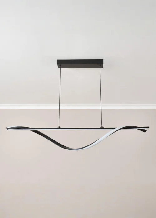 ValueLights Infinity Matte Black Twist Drop Bar Integrated LED Ceiling Light - One Size Image 1