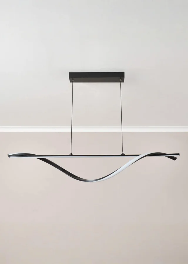 ValueLights Infinity Matte Black Twist Drop Bar Integrated LED Ceiling Light