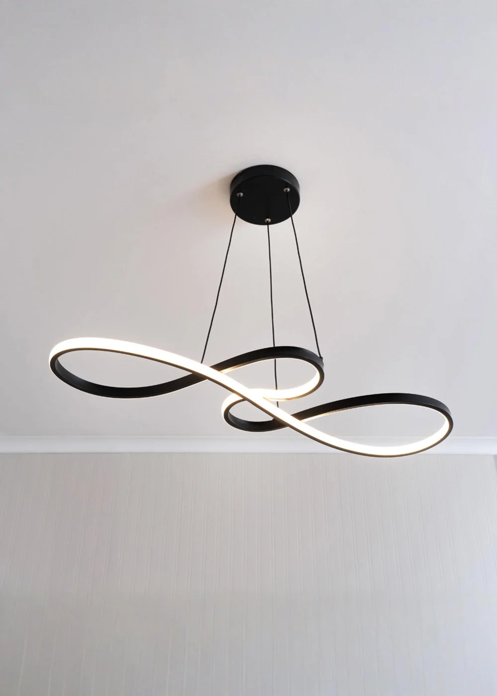 ValueLights Infinity Matte Black Loop Drop Bar Integrated LED Ceiling Light - One Size Image 1