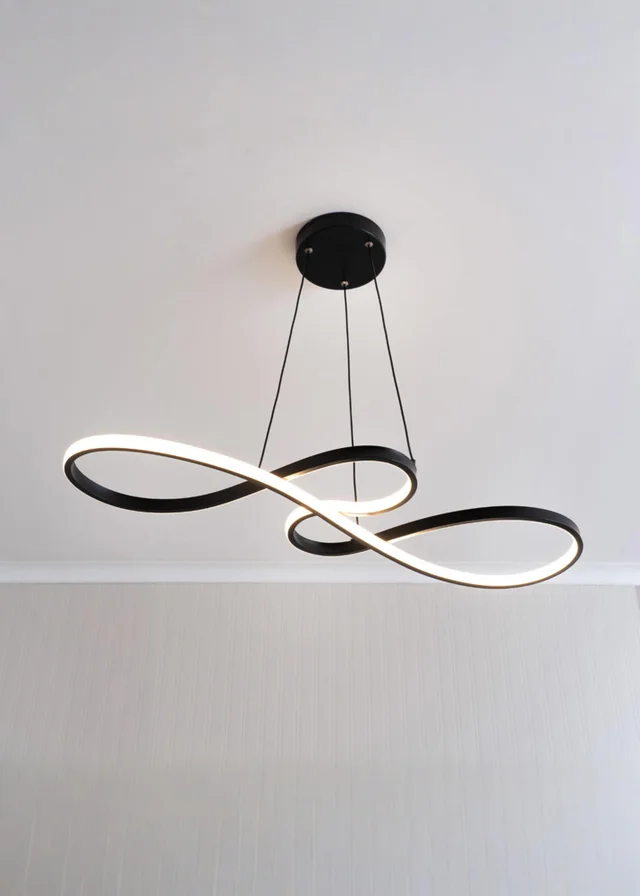ValueLights Infinity Matte Black Loop Drop Bar Integrated LED Ceiling Light