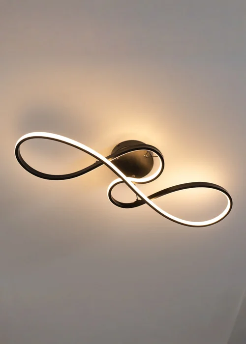 ValueLights Infinity Matte Black Loop Drop Bar Integrated LED Ceiling Light - One Size Image 4