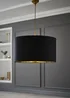 ValueLights Reni 45cm Easy Fit Lamp Shade Black with Metallic Gold Inner - One Size Image 1