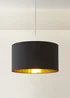 ValueLights Reni 45cm Easy Fit Lamp Shade Black with Metallic Gold Inner - One Size Image 3