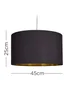 ValueLights Reni 45cm Easy Fit Lamp Shade Black with Metallic Gold Inner - One Size Image 5