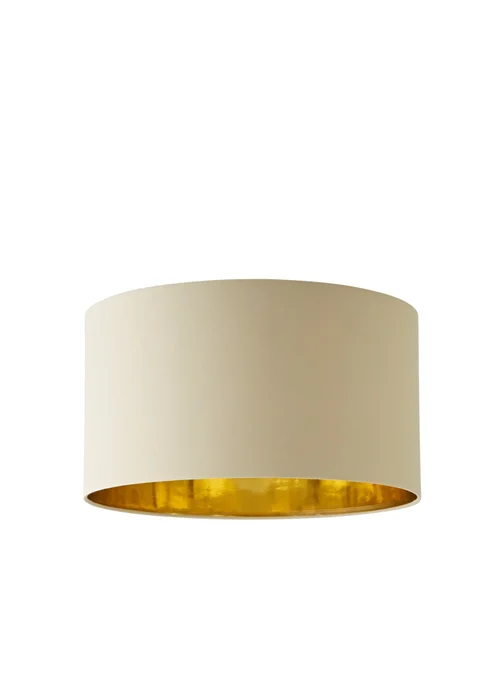 ValueLights Reni 45cm Easy Fit Lamp Shade Beige with Metallic Gold Inner - One Size Image 2