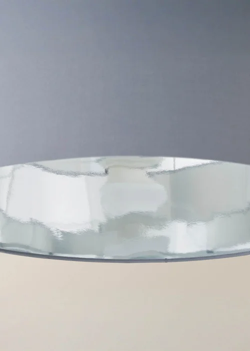 ValueLights Reni 45cm Easy Fit Lampshade Grey with Metallic Chrome Inner - One Size Image 4