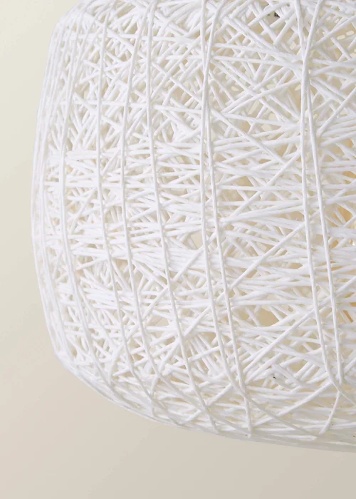 ValueLights Bjorn White Rattan Easy Fit Ceiling Lampshade - One Size Image 4