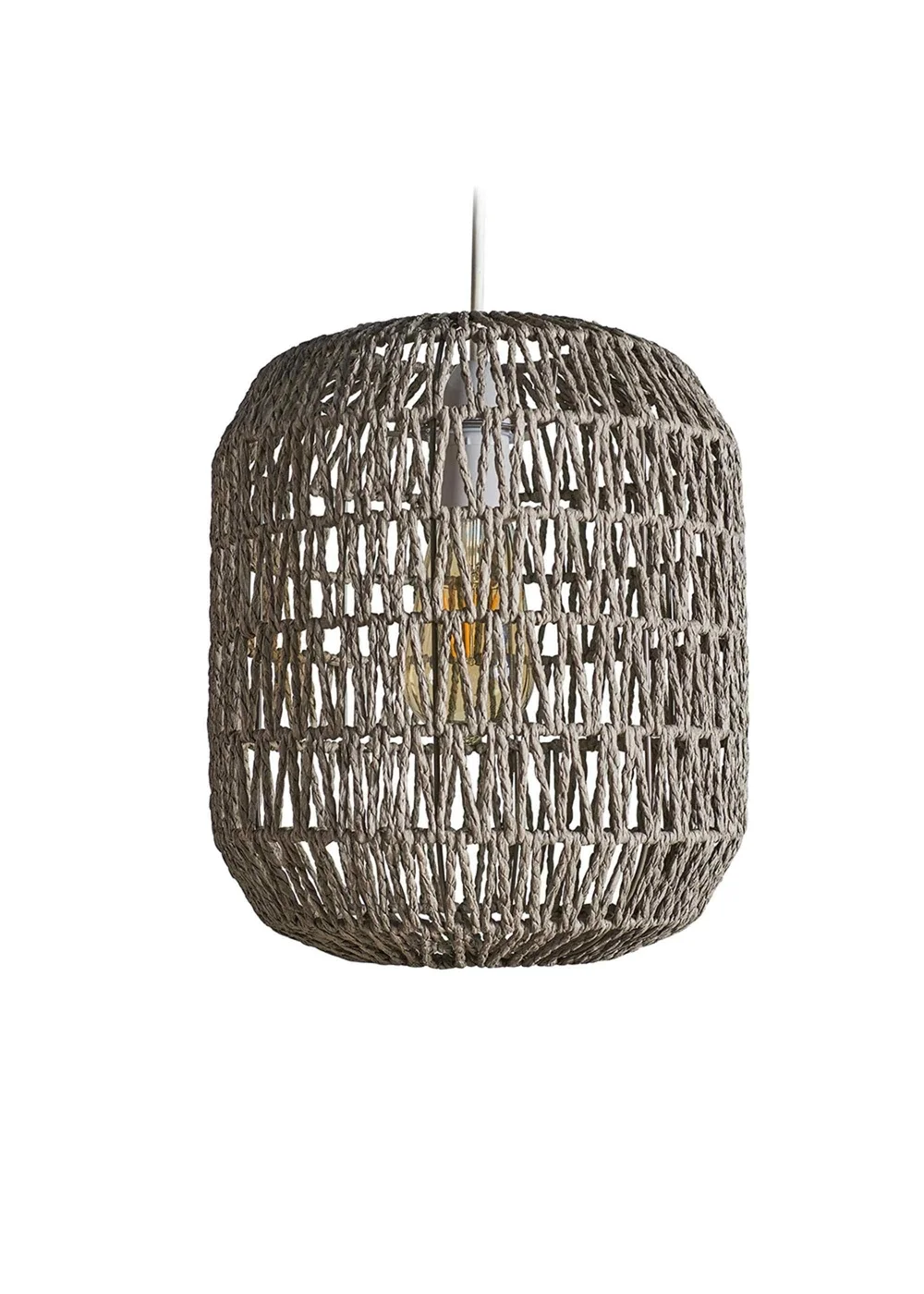 ValueLights Cabral Grey Rope Easy Fit Ceiling Lampshade - One Size Image 2