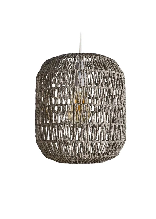 ValueLights Cabral Grey Rope Easy Fit Ceiling Lampshade - One Size Image 2