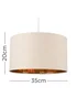 ValueLights Reni 35cm Easy Fit Lampshade Beige with Metallic Gold Inner - One Size Image 4