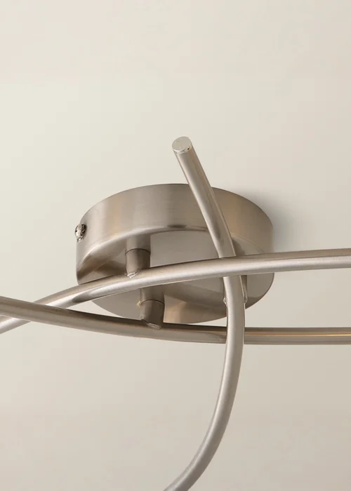 ValueLights Maya Brushed Chrome 3 Arm Frosted Glass Ceiling Light - One Size Image 4