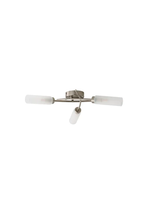ValueLights Maya Brushed Chrome 3 Arm Frosted Glass Ceiling Light - One Size Image 2