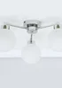 ValueLights Jonah Chrome 3 Arm Ceiling Light - One Size Image 4
