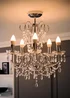 ValueLights Viscount 5 Way Chandelier Crystal Droplet Ceiling Light - One Size Image 3